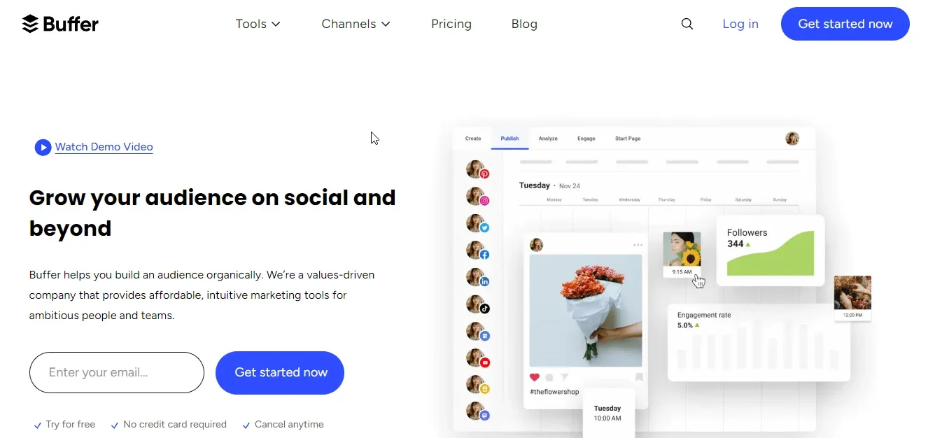 Buffer homepage